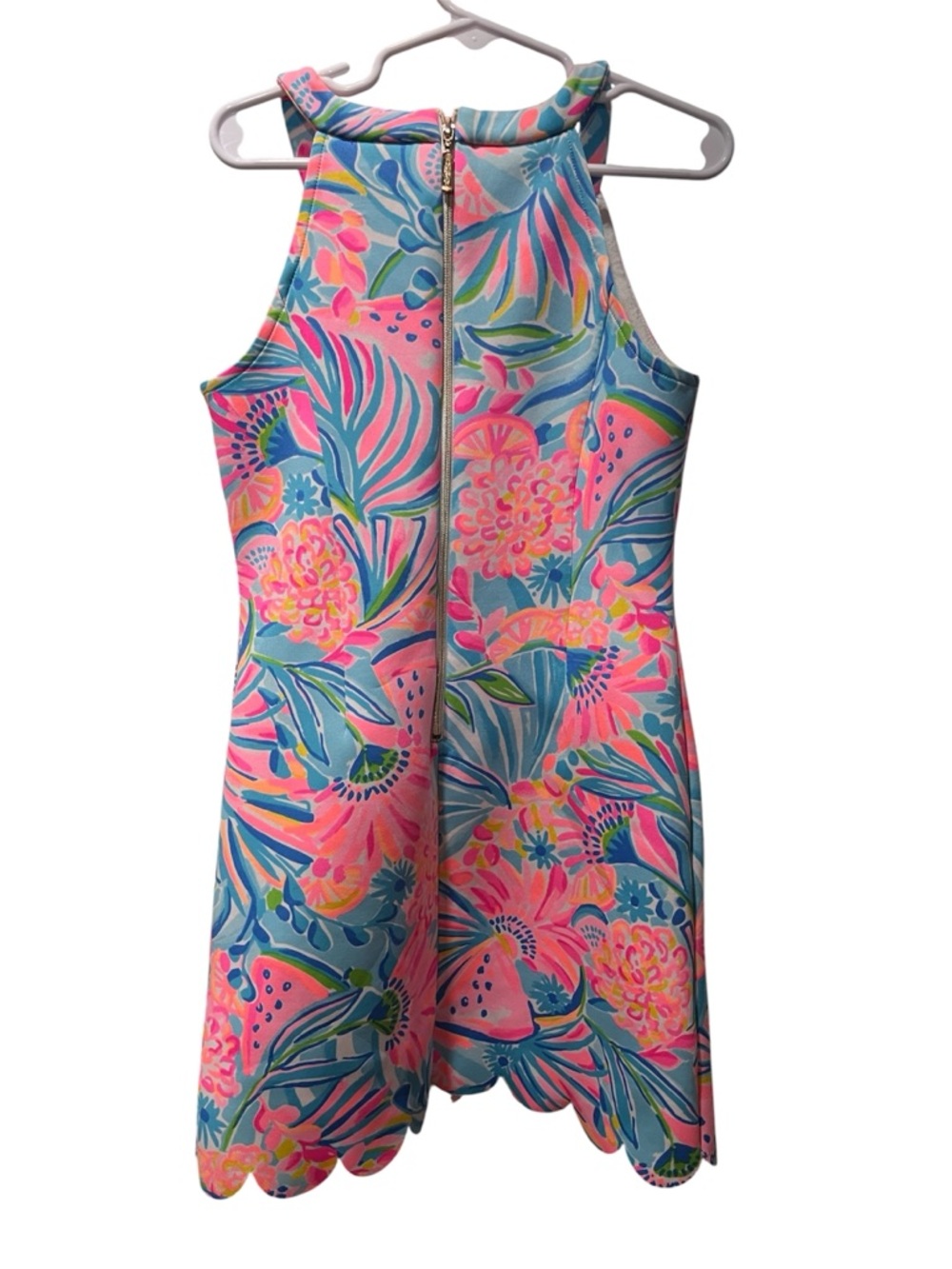 Lilly Pulitzer Girls Sophelia Pink Blue Floral Halter Dress 8 - Picture 5 of 11